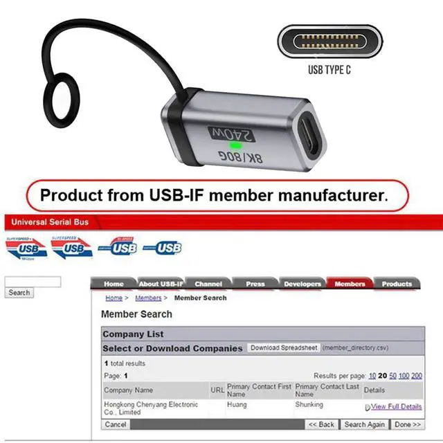 Alt view image 7 of 7 - xiwai USB5.0 80Gbps Female to Female USB C Extension Adapter with Strap Tether Lanyard Keychain 240W 16K 8K 5K Compatible with USB4.0 Thunderbolt3/4/5