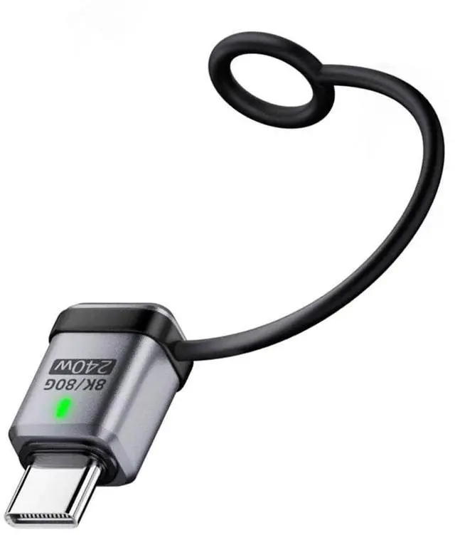 Main image of xiwai USB5.0 80Gbps Male to Female Straight USB C Extension Adapter with Strap Tether Lanyard Keychain 240W 16K 8K 5K Compatible with USB4.0 Thunderbolt3/4/5