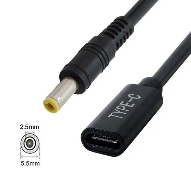 Alt view image 5 of 7 - JSER Xiwai Type C USB-C Female Input to DC Power PD Charge Cable fit for Laptop 18-20V (5.5x2.5mm)