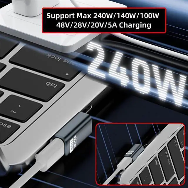 Alt view image 7 of 7 - xiwai USB5.0 Extension Adapter 80Gbps Male to Female Low Profile Left Right Angled with 240W 16K 8K 5K Compatible with USB4.0 Thunderbolt3/4/5