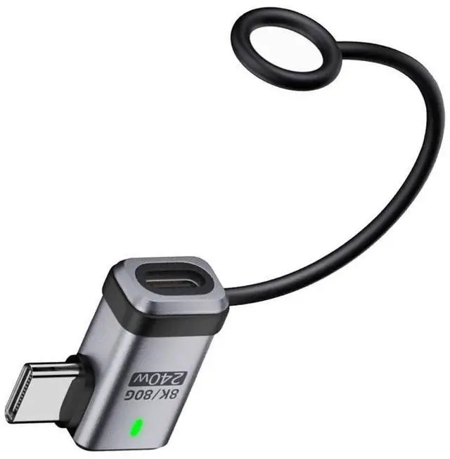 Main image of xiwai 90 Degree USB5.0 80Gbps Male to Female Left Right Angled USB C Extension Adapter with Strap Tether Lanyard Keychain 240W 16K 8K 5K Compatible with USB4.0 Thunderbolt3/4/5
