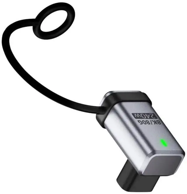 Main image of xiwai 90 Degree Angled USB5.0 80Gbps Female to Female USB C Extension Adapter with Strap Tether Lanyard Keychain 240W 16K 8K 5K Compatible with USB4.0 Thunderbolt3/4/5