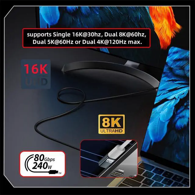 Alt view image 7 of 7 - xiwai USB5.0 Extension Adapter 80Gbps Male to Female Left Right Angled with 240W 16K 8K 5K Compatible with USB4.0 Thunderbolt3/4/5