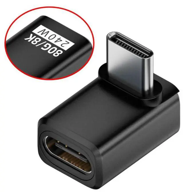 Alt view image 2 of 7 - Xiwai USB5.0 Extension Adapter 80Gbps Male to Female Down Up Angled with 240W 16K 8K 5K Compatible with USB4.0 Thunderbolt3/4/5