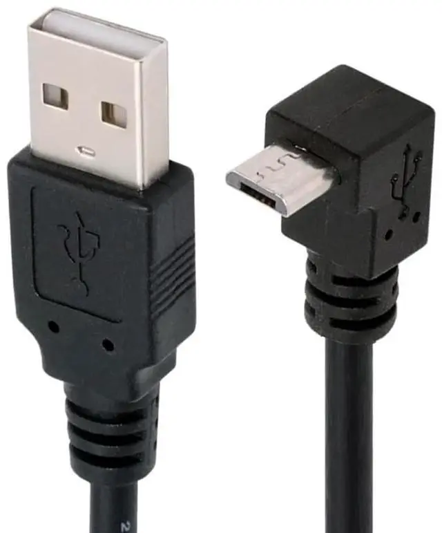 Main image of JSER Up Angled 90 Degree Micro USB 2.0 Type 5Pin to USB 2.0 Type-A Data Charge Cable 480Mbps Data for Phone Tablet Computer Camera (20cm)
