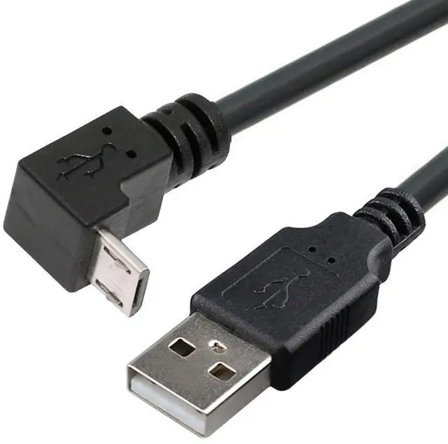 Main image of JSER Down Angled 90 Degree Micro USB 2.0 Type 5Pin to USB 2.0 Type-A Data Charge Cable 480Mbps Data for Phone Tablet Computer Camera (25cm)