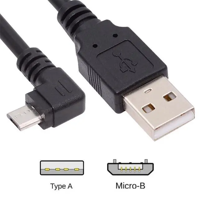 Alt view image 7 of 7 - JSER Left & Right Angled 90 Degree Micro USB 2.0 Type 5Pin to USB 2.0 Type-A Data Charge Cable 480Mbps Data for Phone Tablet Computer Camera 2 Pack (100cm)