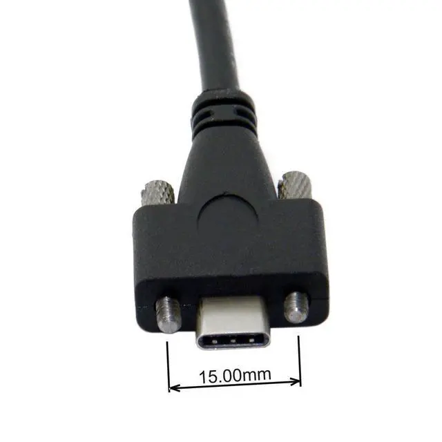 Alt view image 2 of 6 - JSER USB 3.1 Type-C Dual Screw Locking to Standard USB3.0 Data Cable 1.2m Panel Mount Type for Industrial Camera