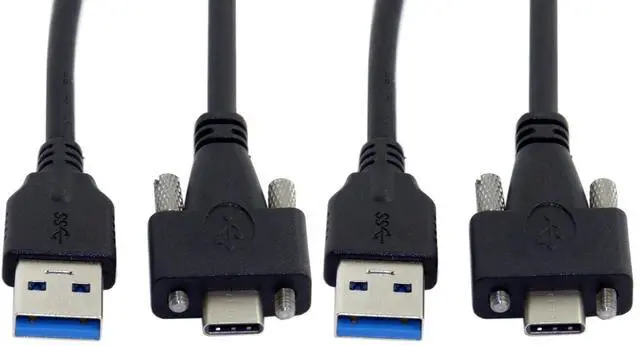 Main image of JSER USB 3.1 Type-C Dual Screw Locking to Standard USB3.0 Data Cable 1.2m Panel Mount Type for Industrial Camera (Pack of 2)