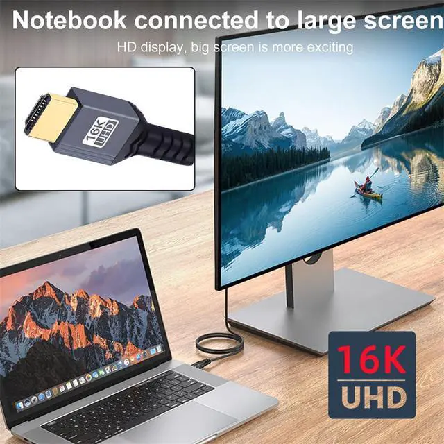 Alt view image 7 of 7 - xiwai Up Angled 16K 8K UHD HDMI 2.2 Version 96Gbps Cable 0.5M Type-A Male to HDMI Male HDTV 90 Degree for HDTV Desktop Laptop Monitor