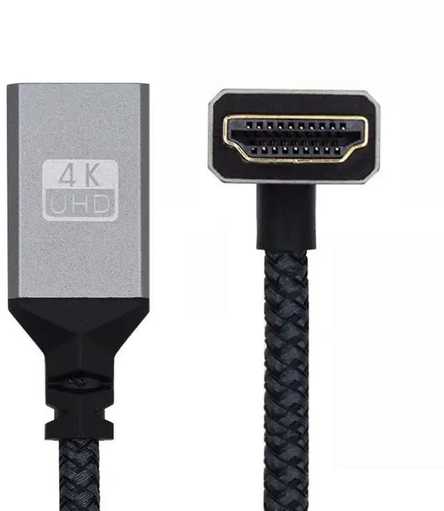 Main image of xiwai HDMI Extension Cord Type A 4K 60hz 3D HDTV HDMI Extender 0.5FT Male to Female Cable 1.4 Metal Shell Down Angled