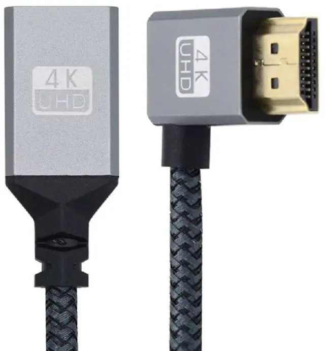 Main image of xiwai HDMI 1.4 Type A Male to A Female Extension Cable 90 Degree Left Angled 4K 60hz 3D HDMI Extender Cable 15cm