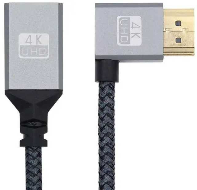 Alt view image 5 of 7 - xiwai HDMI 1.4 Type A Male to A Female Extension Cable 90 Degree Left Angled 4K 60hz 3D HDMI Extender Cable 15cm