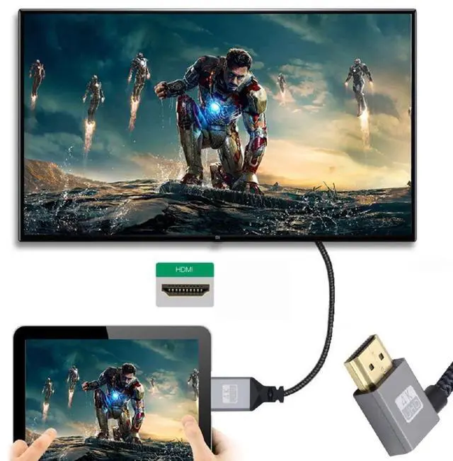 Alt view image 6 of 7 - xiwai HDMI 1.4 Type A Male to A Female Extension Cable 90 Degree Left Angled 4K 60hz 3D HDMI Extender Cable 15cm