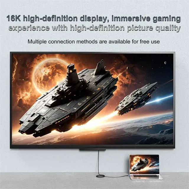Alt view image 5 of 7 - xiwai 16K 8K UHD HDMI 2.2 Version Cable 100cm/3.3ft Braided Nylon Type-A Male to HDMI Male HDTV Cord for HDTV Desktop Laptop Monitor