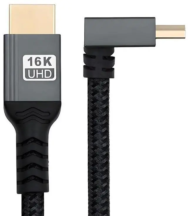 Main image of xiwai Up Angled 16K 8K UHD HDMI 2.2 Version 96Gbps Cable 2M Type-A Male to HDMI Male HDTV 90 Degree for HDTV Desktop Laptop Monitor