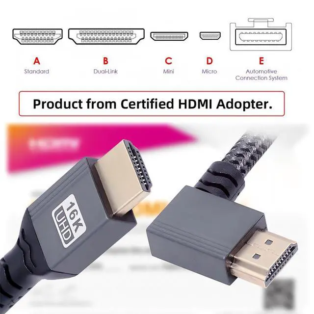 Alt view image 5 of 7 - xiwai Right Angled 16K 8K UHD HDMI 2.2 Version 96Gbps Cable 1M Type-A Male to HDMI Male HDTV 90 Degree for HDTV Desktop Laptop Monitor