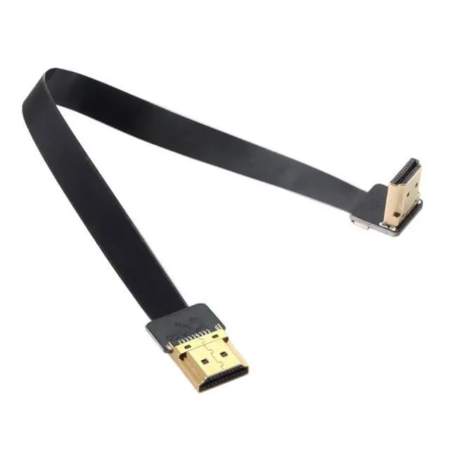 Alt view image 2 of 7 - JSER CYFPV FPV HDMI Male to Up Angled 90D HDMI Male HDTV FPC Flat Cable for FPV HDTV Multicopter Aerial Photography (0.2m)