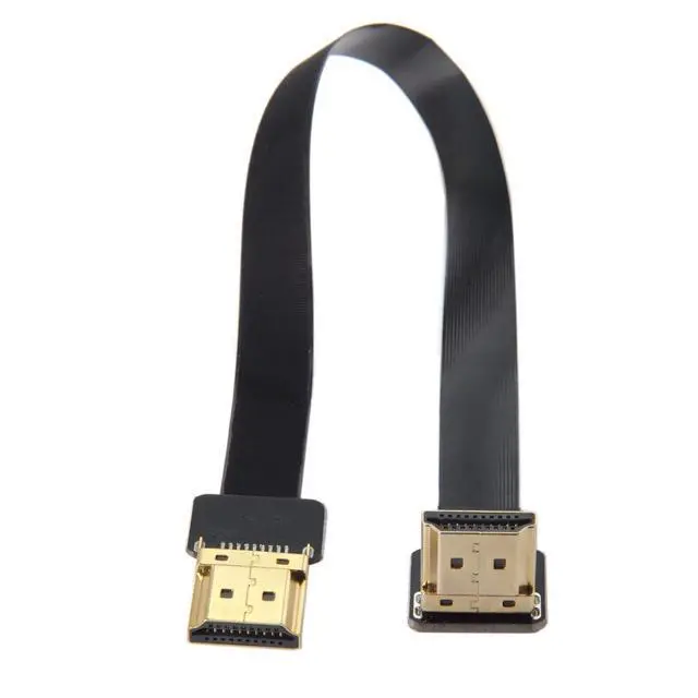 Alt view image 3 of 7 - JSER CYFPV FPV HDMI Male to Up Angled 90D HDMI Male HDTV FPC Flat Cable for FPV HDTV Multicopter Aerial Photography (0.2m)