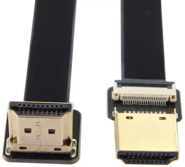 Alt view image 2 of 7 - JSER CYFPV FPV HDMI Male to Up Angled 90D HDMI Male HDTV FPC Flat Cable for FPV HDTV Multicopter Aerial Photography (0.5m)