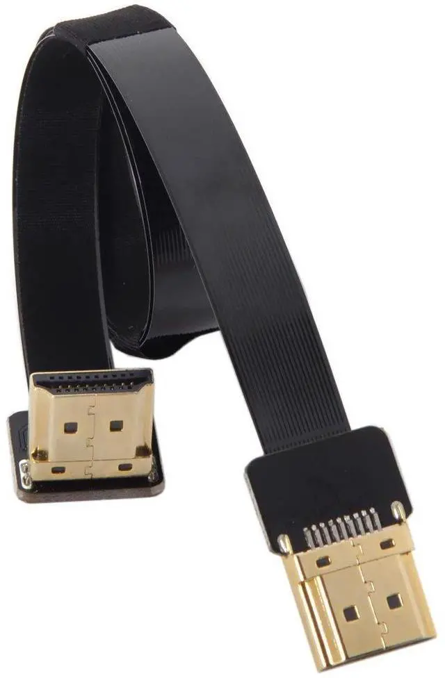 Alt view image 3 of 7 - JSER CYFPV FPV HDMI Male to Up Angled 90D HDMI Male HDTV FPC Flat Cable for FPV HDTV Multicopter Aerial Photography (0.5m)