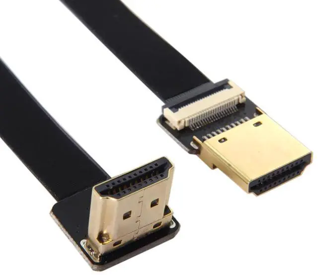 Alt view image 6 of 7 - JSER CYFPV FPV HDMI Male to Up Angled 90D HDMI Male HDTV FPC Flat Cable for FPV HDTV Multicopter Aerial Photography (0.5m)