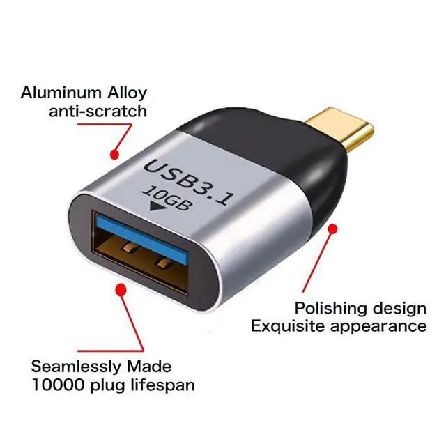 Alt view image 6 of 7 - xiwai USB 3.1 Type C Male Host to USB3.0 Type A Female OTG Data 10Gbps Adapter for Laptop & Phone