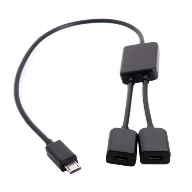 Alt view image 2 of 7 - JSER Micro USB 2.0 OTG to Dual Ports Micro USB 2.0 5Pin Female Hub Cable Compatible for Laptop PC & Mouse & Flash Disk