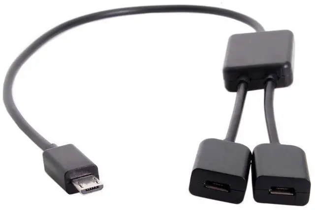 Main image of JSER Micro USB 2.0 OTG to Dual Ports Micro USB 2.0 5Pin Female Hub Cable Compatible for Laptop PC & Mouse & Flash Disk