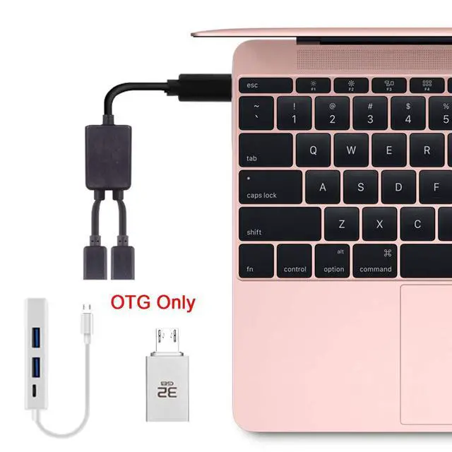 Alt view image 5 of 7 - JSER Micro USB 2.0 OTG to Dual Ports Micro USB 2.0 5Pin Female Hub Cable Compatible for Laptop PC & Mouse & Flash Disk