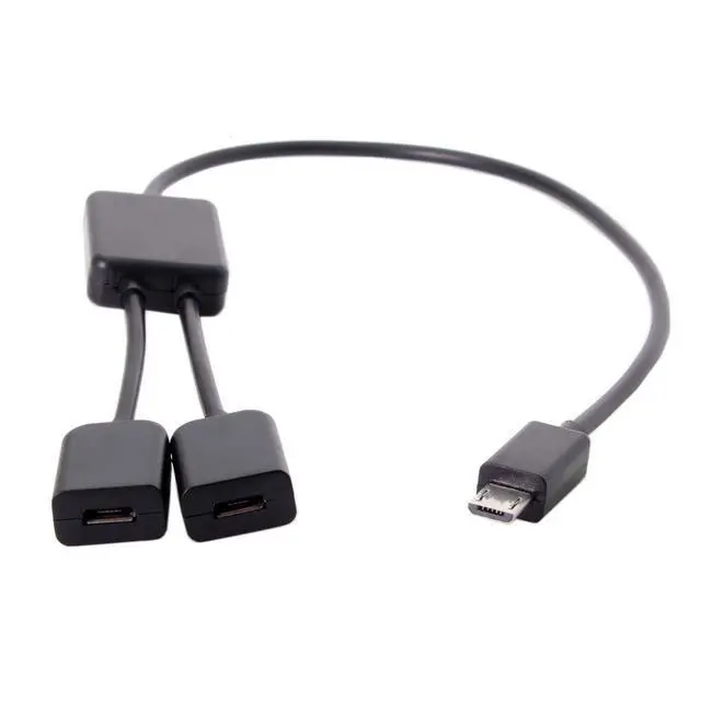 Alt view image 6 of 7 - JSER Micro USB 2.0 OTG to Dual Ports Micro USB 2.0 5Pin Female Hub Cable Compatible for Laptop PC & Mouse & Flash Disk