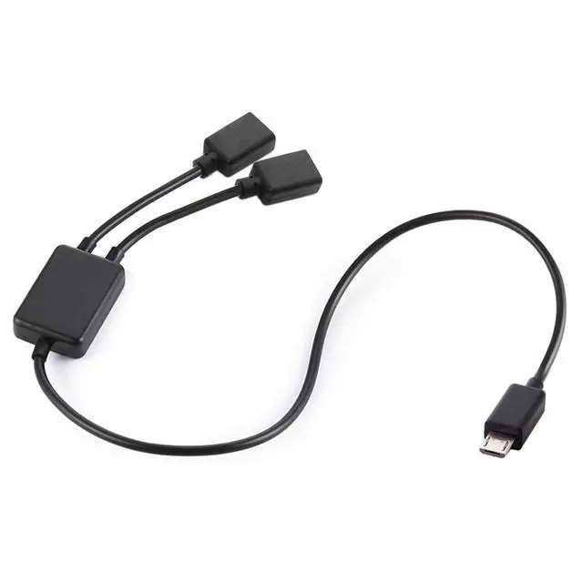 Alt view image 7 of 7 - JSER Micro USB 2.0 OTG to Dual Ports Micro USB 2.0 5Pin Female Hub Cable Compatible for Laptop PC & Mouse & Flash Disk