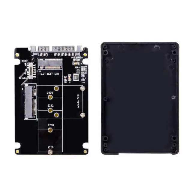 Alt view image 3 of 7 - xiwai Combo M.2 NGFF B-Key & mSATA SSD to SATA 3.0 Adapter Converter Case Enclosure with Switch