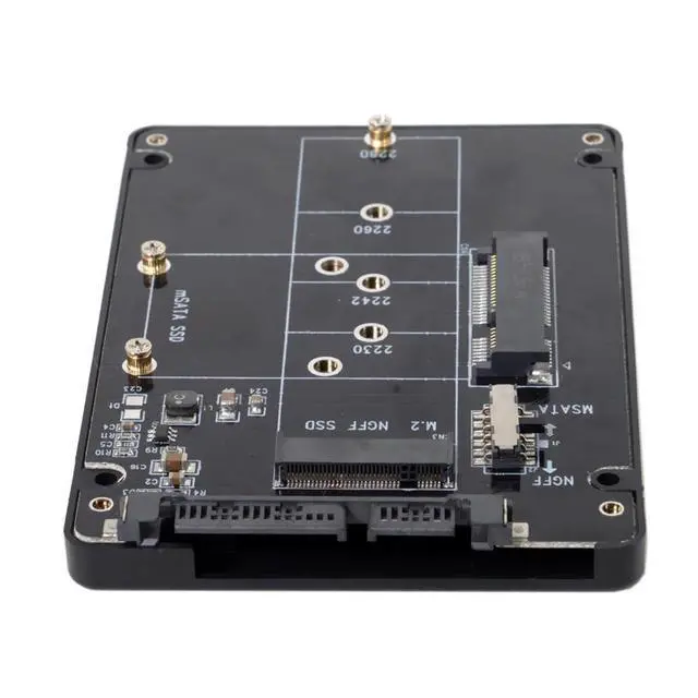 Alt view image 4 of 7 - xiwai Combo M.2 NGFF B-Key & mSATA SSD to SATA 3.0 Adapter Converter Case Enclosure with Switch