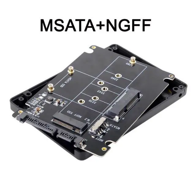 Alt view image 5 of 7 - xiwai Combo M.2 NGFF B-Key & mSATA SSD to SATA 3.0 Adapter Converter Case Enclosure with Switch