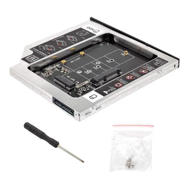 Alt view image 6 of 6 - xiwai MSATA NGFF B/M-Key SSD to Slimline SATA 13Pin Caddy Case for 9.5mm Universal Laptop CD/DVD-ROM Optical Bay