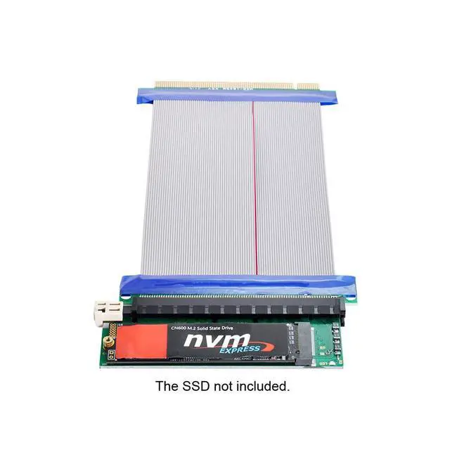 Alt view image 5 of 7 - xiwai NGFF M-Key NVME AHCI SSD to PCI-E 3.0 16x x16 Vertical Adapter with Cable Male to Female Extension