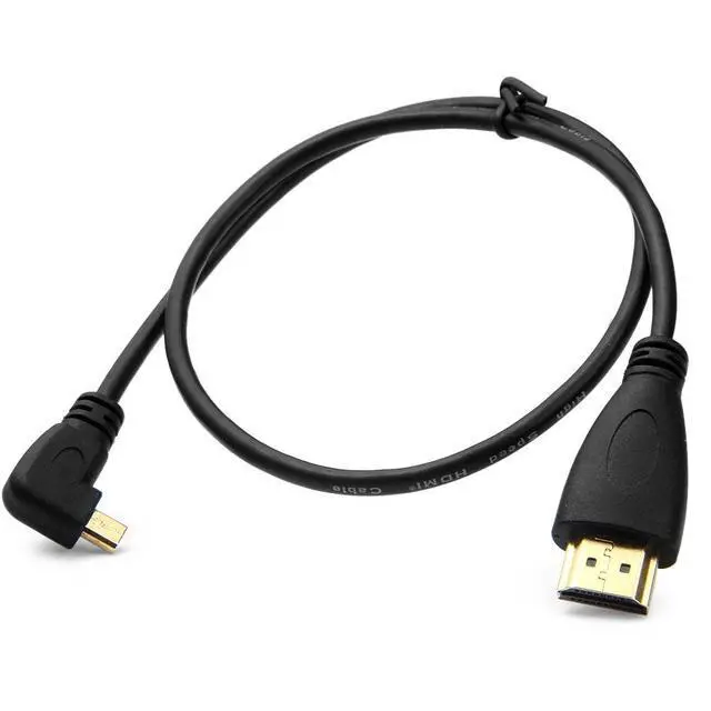 Alt view image 4 of 6 - chenyang HDMI Male to Micro HDMI Male 90 Degree Right Angled HDTV Cable 50cm for Cell Phone & Tablet