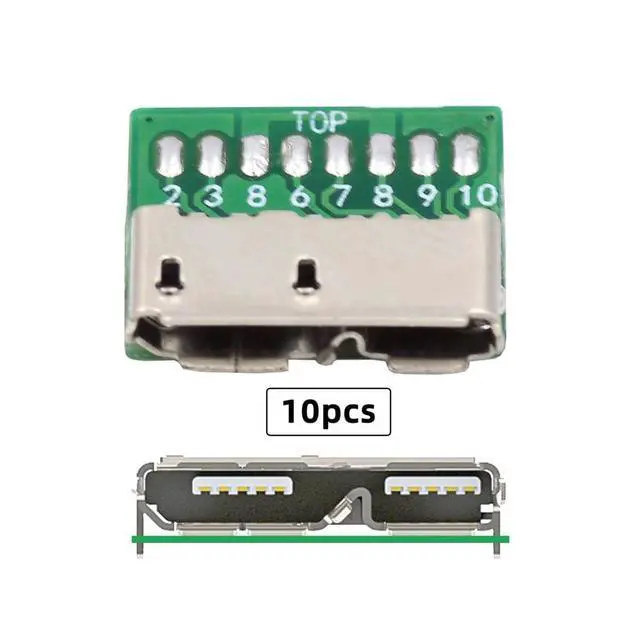 Alt view image 2 of 7 - xiwai 10pcs/Set DIY OEM Micro USB 3.0 10Pin Female Socket Mount SMT Type Receptacle PCB Board for USB Disk