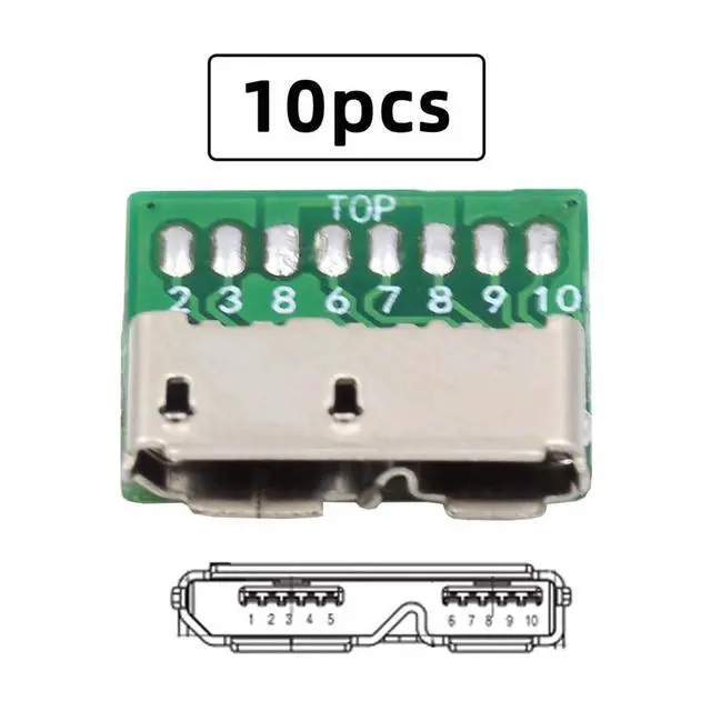 Alt view image 6 of 7 - xiwai 10pcs/Set DIY OEM Micro USB 3.0 10Pin Female Socket Mount SMT Type Receptacle PCB Board for USB Disk