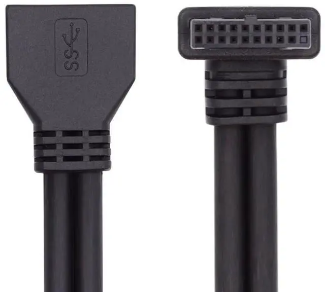 Main image of xiwai Up Angled 90 Degree USB 3.0 20Pin 19Pin Male to Female Extension Cable 5Gbps for Motherboard Mainboard