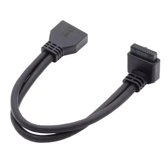 Alt view image 2 of 7 - xiwai Up Angled 90 Degree USB 3.0 20Pin 19Pin Male to Female Extension Cable 5Gbps for Motherboard Mainboard