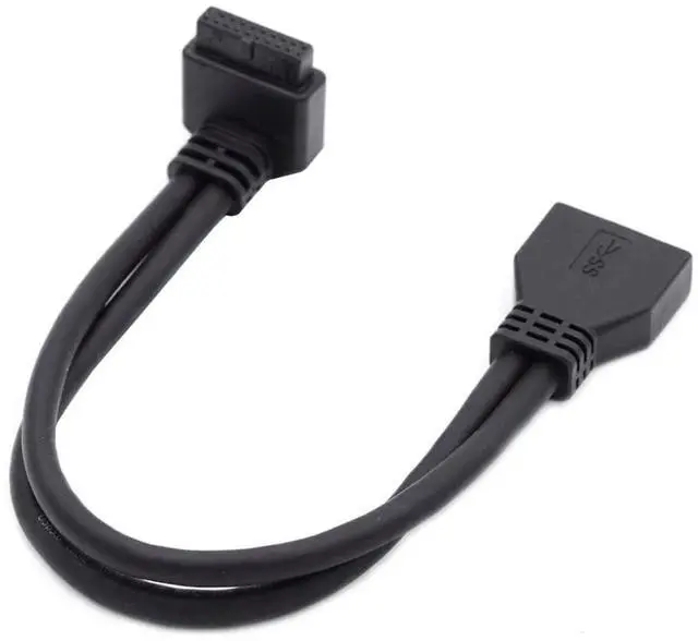 Main image of xiwai Down Angled 90 Degree USB 3.0 20Pin 19Pin Male to Female Extension Cable 5Gbps for Motherboard Mainboard