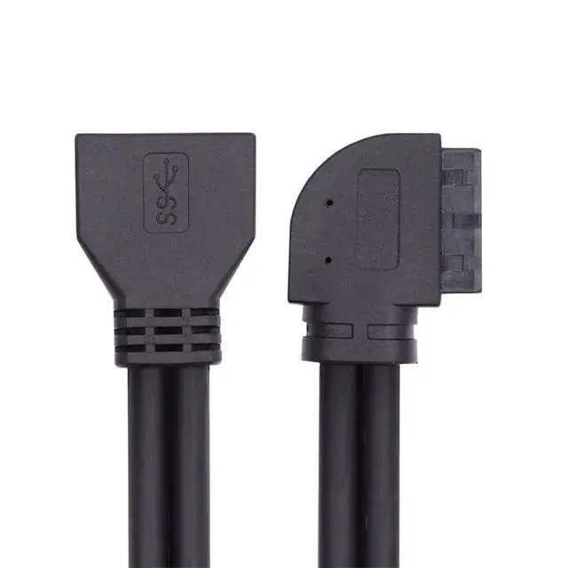 Main image of xiwai Left Angled 90 Degree USB 3.0 20Pin 19Pin Male to Female Extension Cable 5Gbps for Motherboard Mainboard