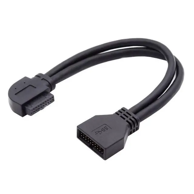 Alt view image 2 of 7 - xiwai Left Angled 90 Degree USB 3.0 20Pin 19Pin Male to Female Extension Cable 5Gbps for Motherboard Mainboard