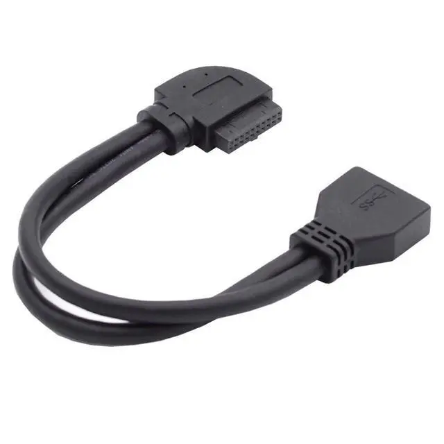 Alt view image 2 of 7 - xiwai Right Angled 90 Degree USB 3.0 20Pin 19Pin Male to Female Extension Cable 5Gbps for Motherboard Mainboard