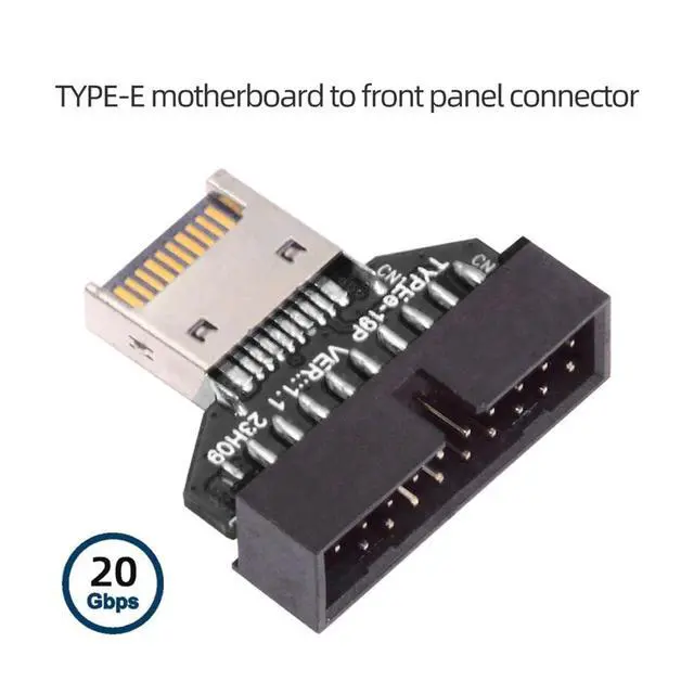Alt view image 3 of 7 - xiwai USB 3.1 Front Panel Type-E IDC Extension Adapter Socket Header to USB 3.0 20Pin Header with CH334P for Desktop Motherboard