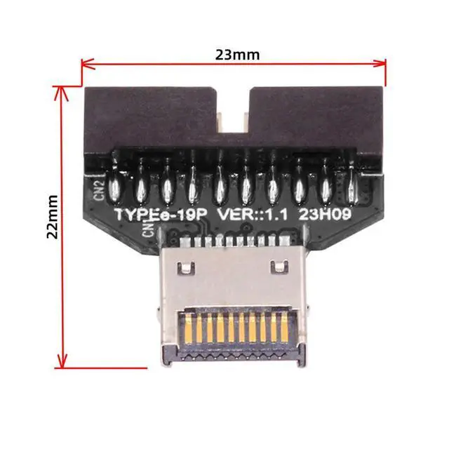 Alt view image 2 of 7 - xiwai USB 3.1 Front Panel Type-E IDC Extension Adapter Socket Header to USB 3.0 20Pin Header with CH334P for Desktop Motherboard