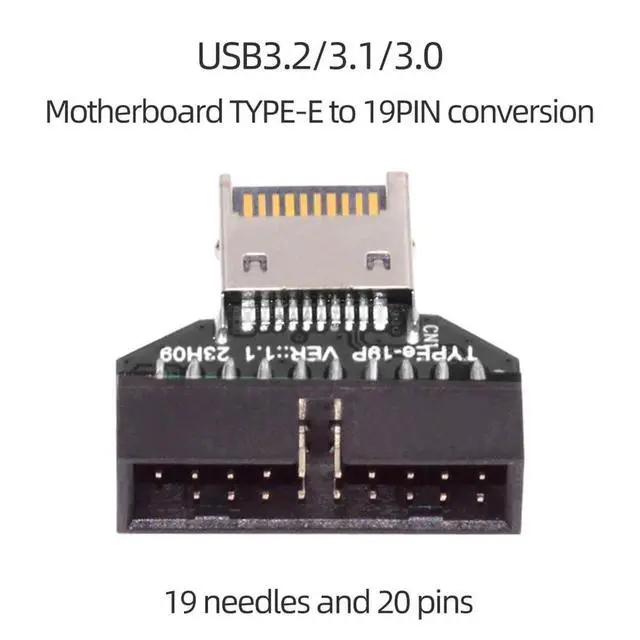 Alt view image 5 of 7 - xiwai USB 3.1 Front Panel Type-E IDC Extension Adapter Socket Header to USB 3.0 20Pin Header with CH334P for Desktop Motherboard