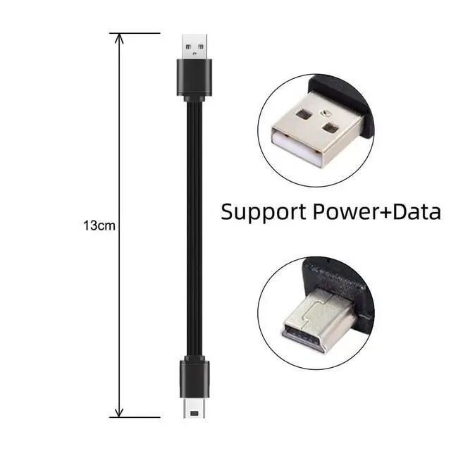 Alt view image 5 of 7 - xiwai 13cm USB 2.0 Type-A Male to Mini 5Pin USB Male Male Data Flat Slim FPC Cable for FPV & Disk & Phone